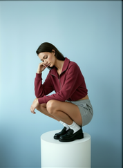 Cropped Hoodie met Rits en Taillekoord