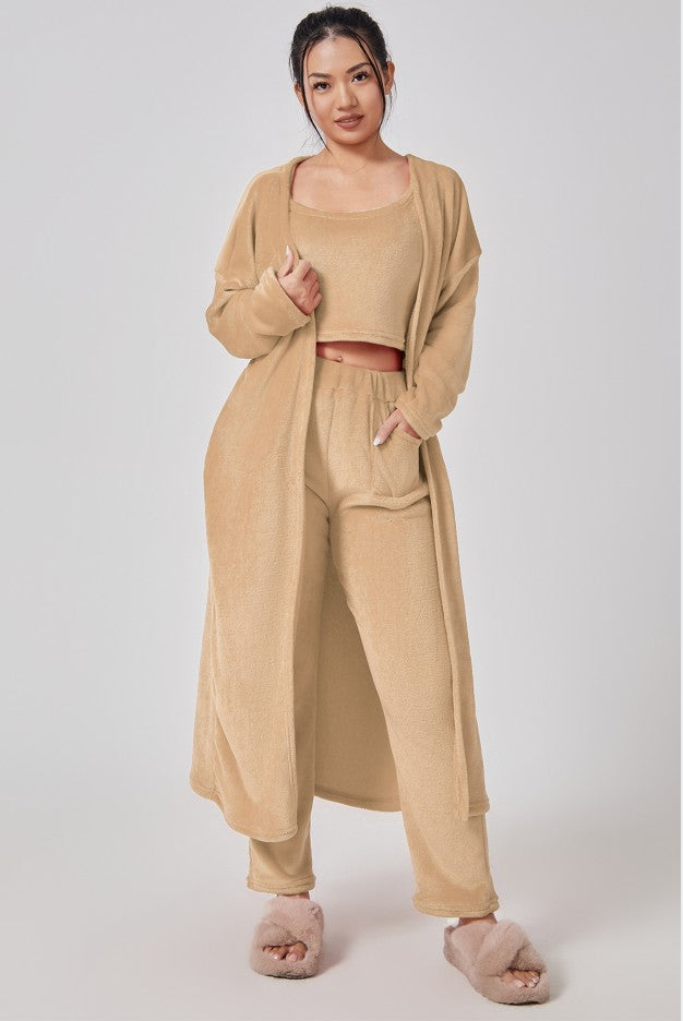 Cozy 3-Piece Pajama Lounge Set – Warm & Zacht Loungewear Set
