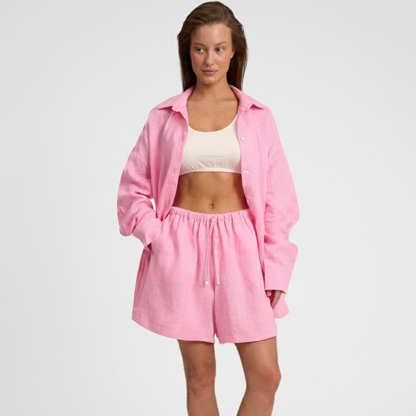 Stijlvolle minimalistische casual damesset met lange mouwen