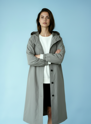 Dames Waterdichte Regen Trenchcoat met Capuchon – Tussenjas voor Lente en Herfst