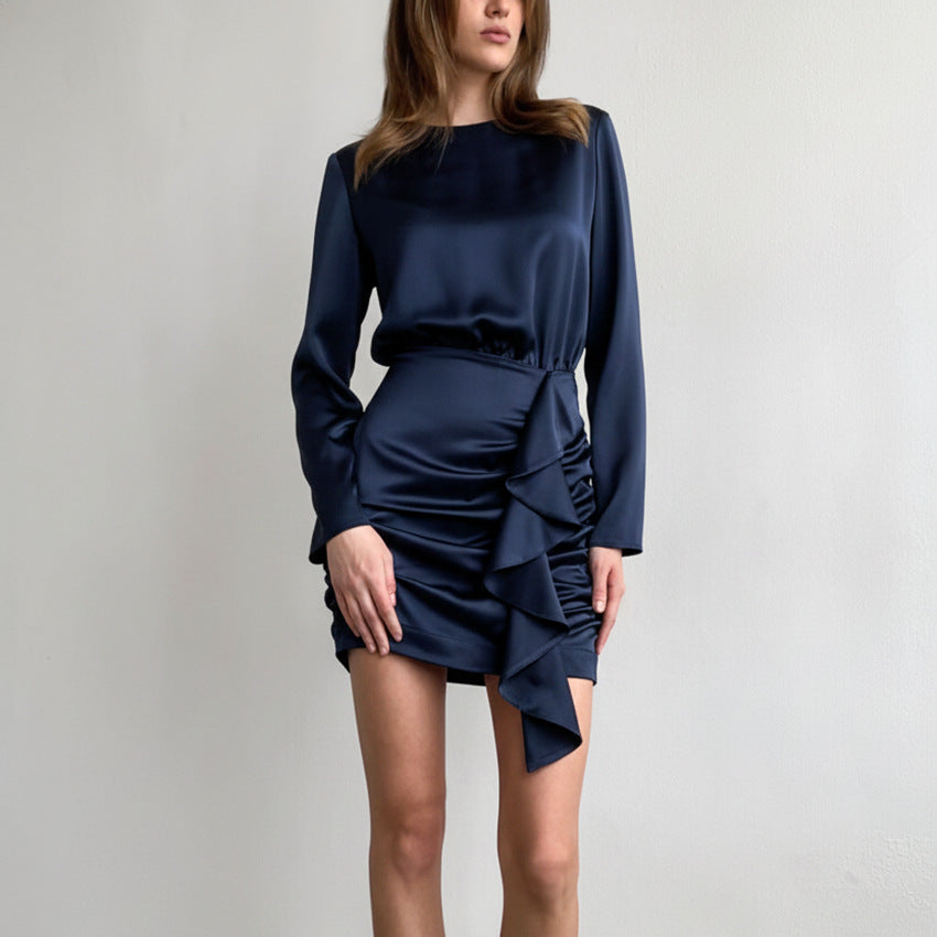 Elegante Franse Jurk Met Lange Mouwen Voor Dames