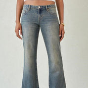 Gewassen Distressed Slim-fit Vintage-stijl Bootcut Jeans