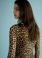 Animal-Print Longsleeve Top met Flared Mouwen