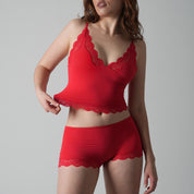 Lichtgewicht Kanten Driehoekige Hemd En Slip Set Met Delicate Rand