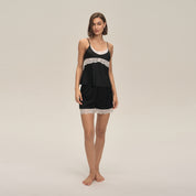 Dames tweedelige bretel shorts pyjama set zomer loungewear set