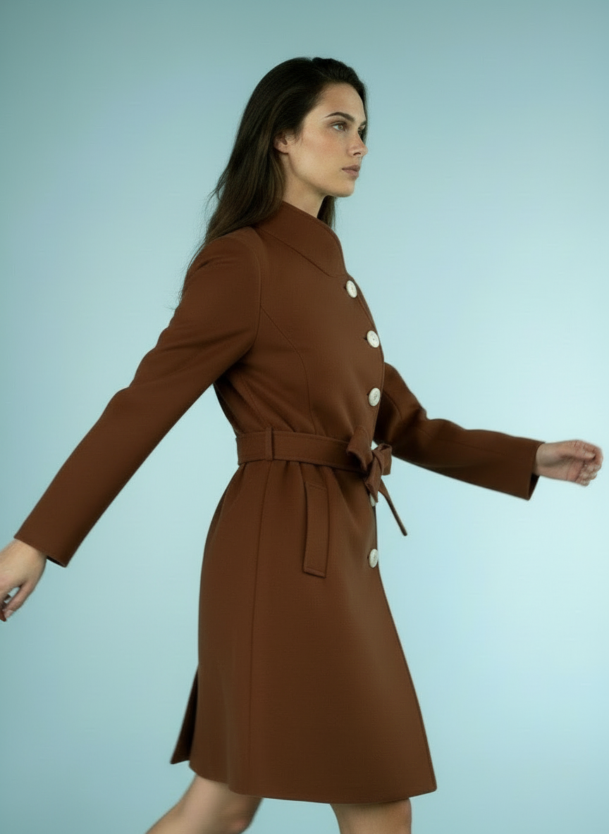 Elegante Single-Breasted Mantel met Opstaande Kraag