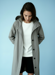 Dames Waterdichte Regen Trenchcoat met Capuchon – Tussenjas voor Lente en Herfst