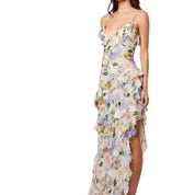 Modieuze chiffon etherische lange jurk met een elegante sfeer