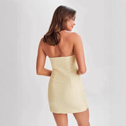 Strapless Mini Jurk met Strikdetail