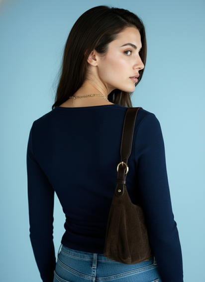 Wrap top met striksluiting