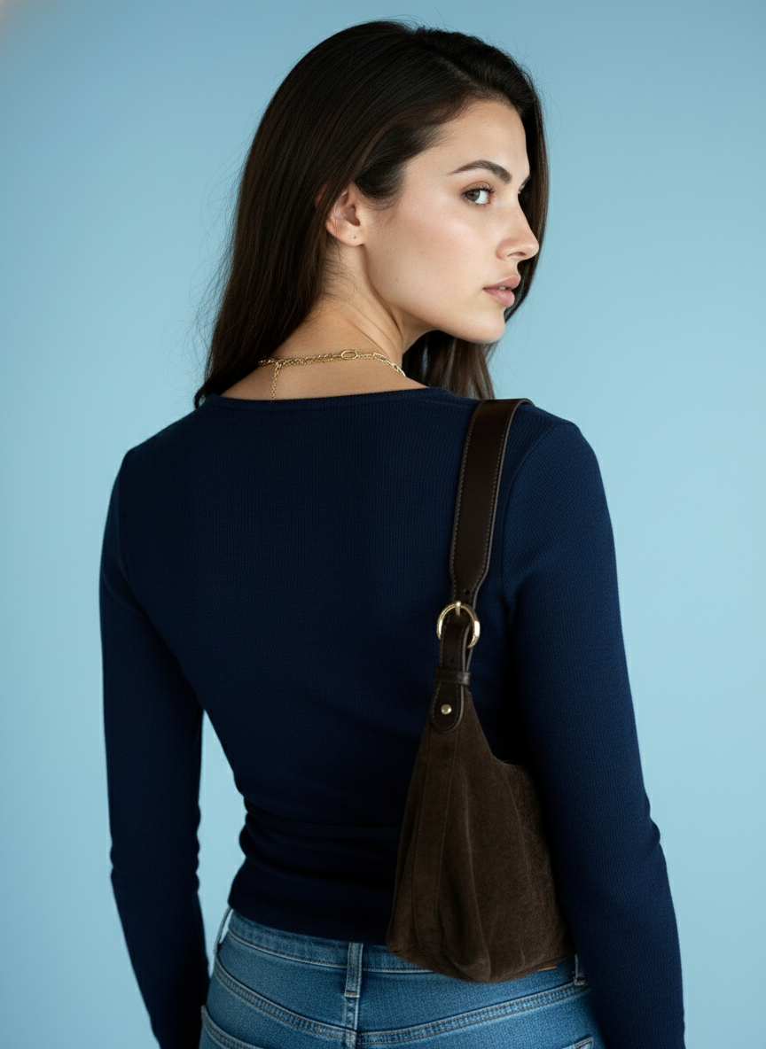 Wrap top met striksluiting