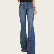 Modieuze slanke, effen kleur blauwe jeans