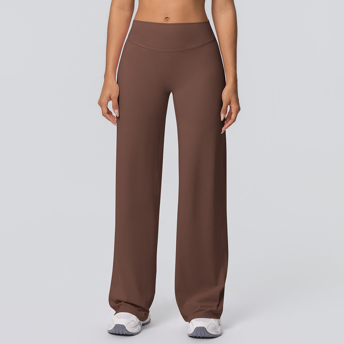 High-Waist Yoga Wide-Leg Pants met Zachte Brushed Finish