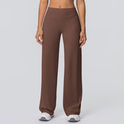 High-Waist Yoga Wide-Leg Pants met Zachte Brushed Finish