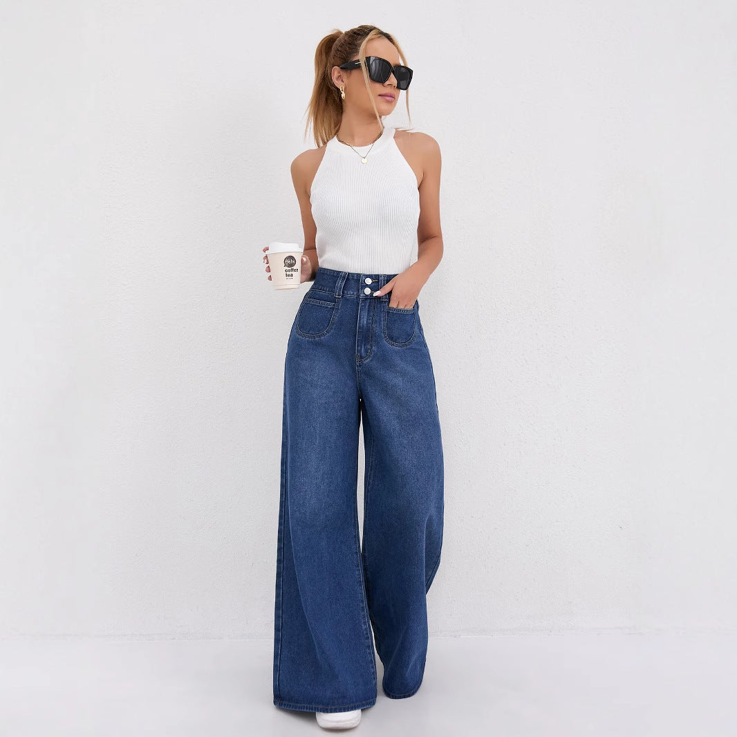 Dames High-waist Flared Jeans met Wijde Pijpen