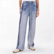 Straight-Leg Jeans met Elastische Taille en Urban Look