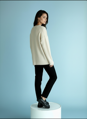 Zachte trui met V-hals