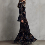 Afslankende fluwelen Cheongsam avondjurk jurk