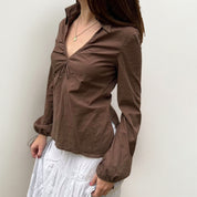 Stijlvolle minimalistische casual top met lange mouwen voor dames