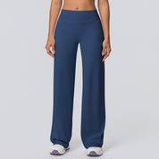 High-Waist Yoga Wide-Leg Pants met Zachte Brushed Finish