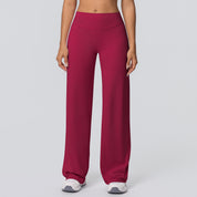 High-Waist Yoga Wide-Leg Pants met Zachte Brushed Finish