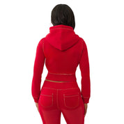 Stijlvolle casual effen kleur vest met capuchon tweedelige set