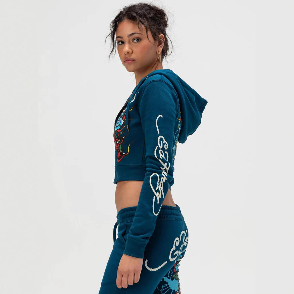 Trendy Uitlopende Broek Met Een Bedrukt Ontwerp