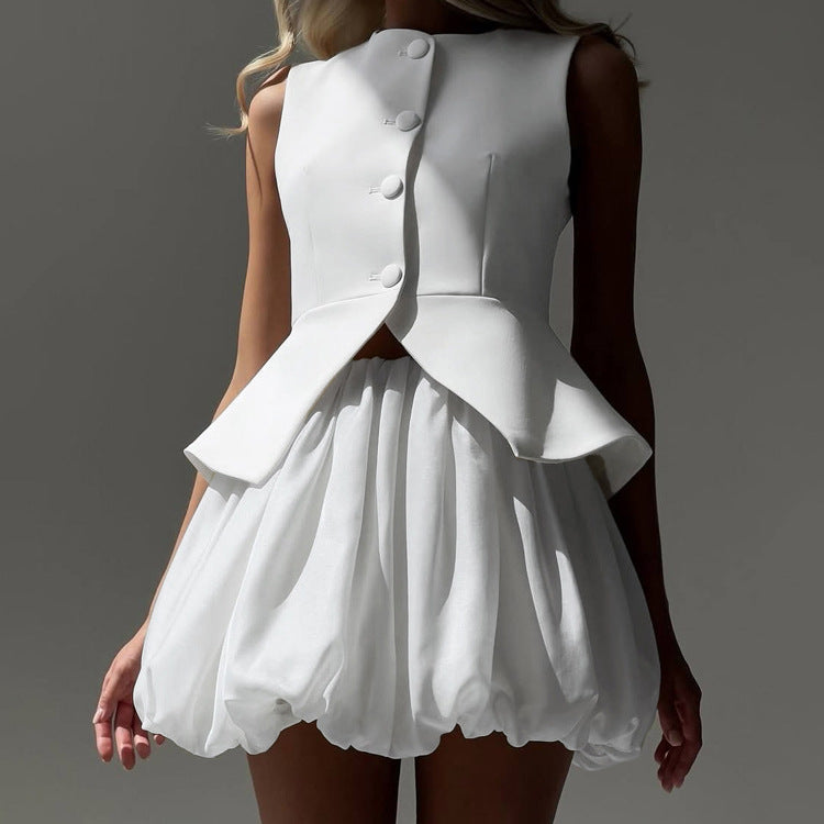 Stijlvol En Minimalistisch Mouwloos Damespak