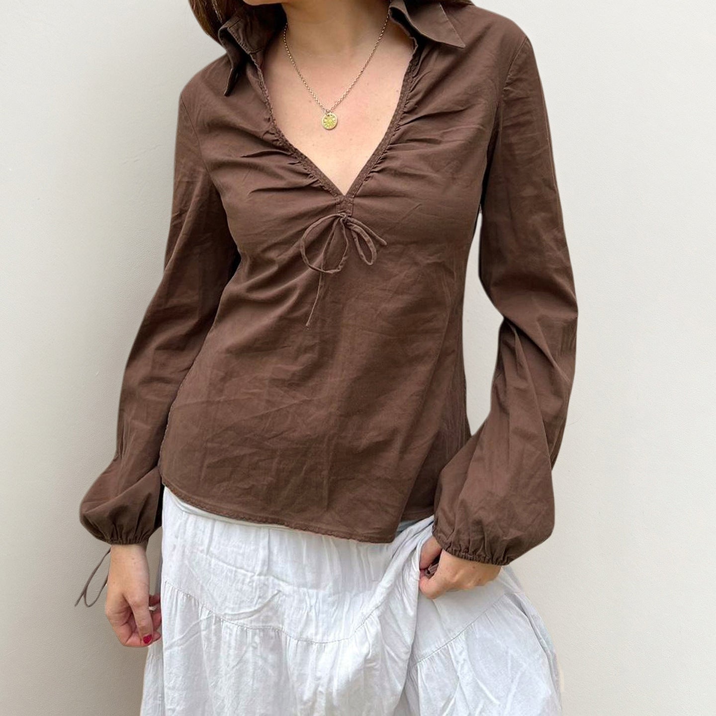 Stijlvolle minimalistische casual top met lange mouwen voor dames