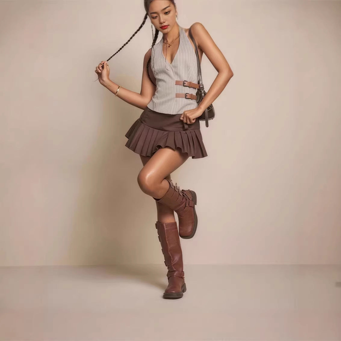 Minimalistisch Slim Fit Haltervest voor Dames