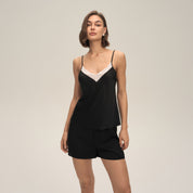 Modieuze casual pyjama met kant, zomers comfortabel hemd en shorts