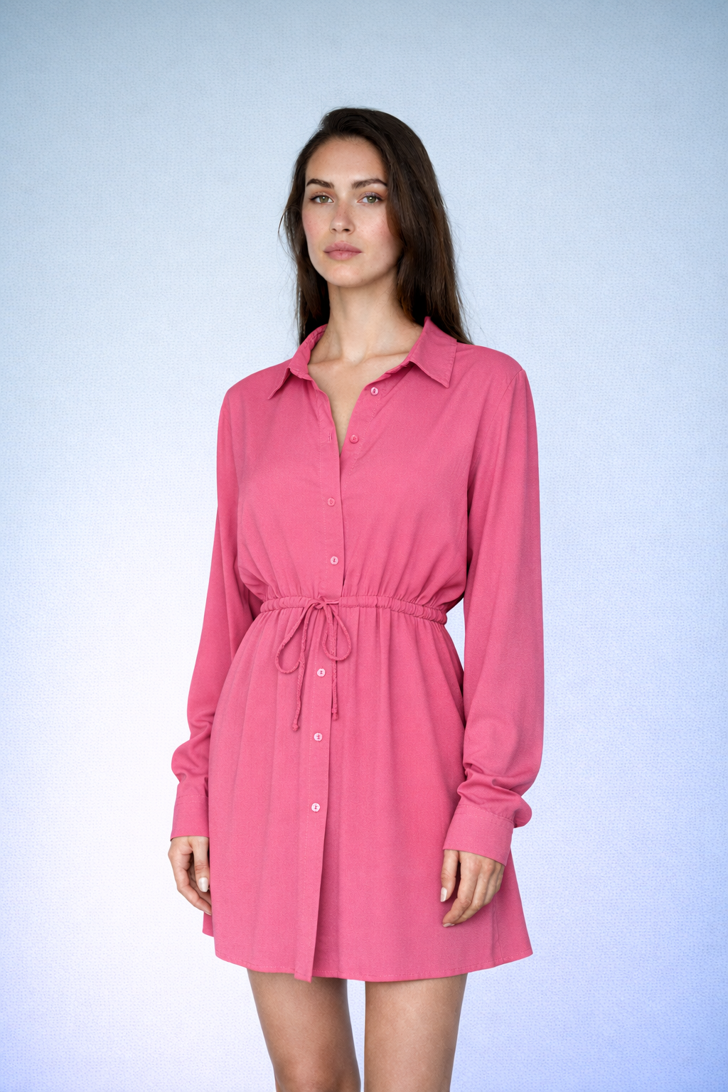 Dames Jumpsuit met Lange Mouwen & Knopen – Shirt Dress Look