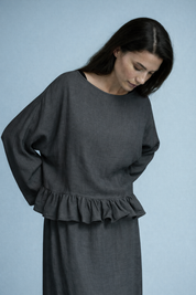 Minimalistische Blouse- en Maxi Rok Set voor Dames