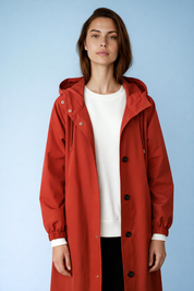 Dames Waterdichte Regen Trenchcoat met Capuchon – Tussenjas voor Lente en Herfst