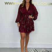 Glinsterende V-Hals Jurk