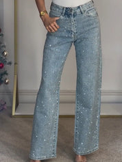 Glitterende damesjeans