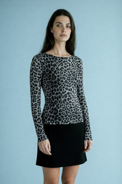 Animal-Print Longsleeve Top met Flared Mouwen