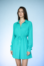 Dames Jumpsuit met Lange Mouwen & Knopen – Shirt Dress Look