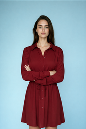 Dames Jumpsuit met Lange Mouwen & Knopen – Shirt Dress Look