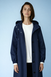 Dames Waterdichte Regen Trenchcoat met Capuchon – Tussenjas voor Lente en Herfst