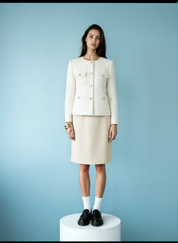 Chanel-Style Tweed Jas – Elegante Franse Dames Blazer