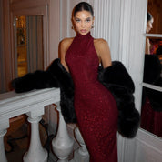 Pailletten Maxi Jurk Rood – Elegant & Feestelijk