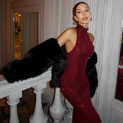 Pailletten Maxi Jurk Rood – Elegant & Feestelijk