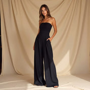 Elegante Strapless Jumpsuit met Korset Look