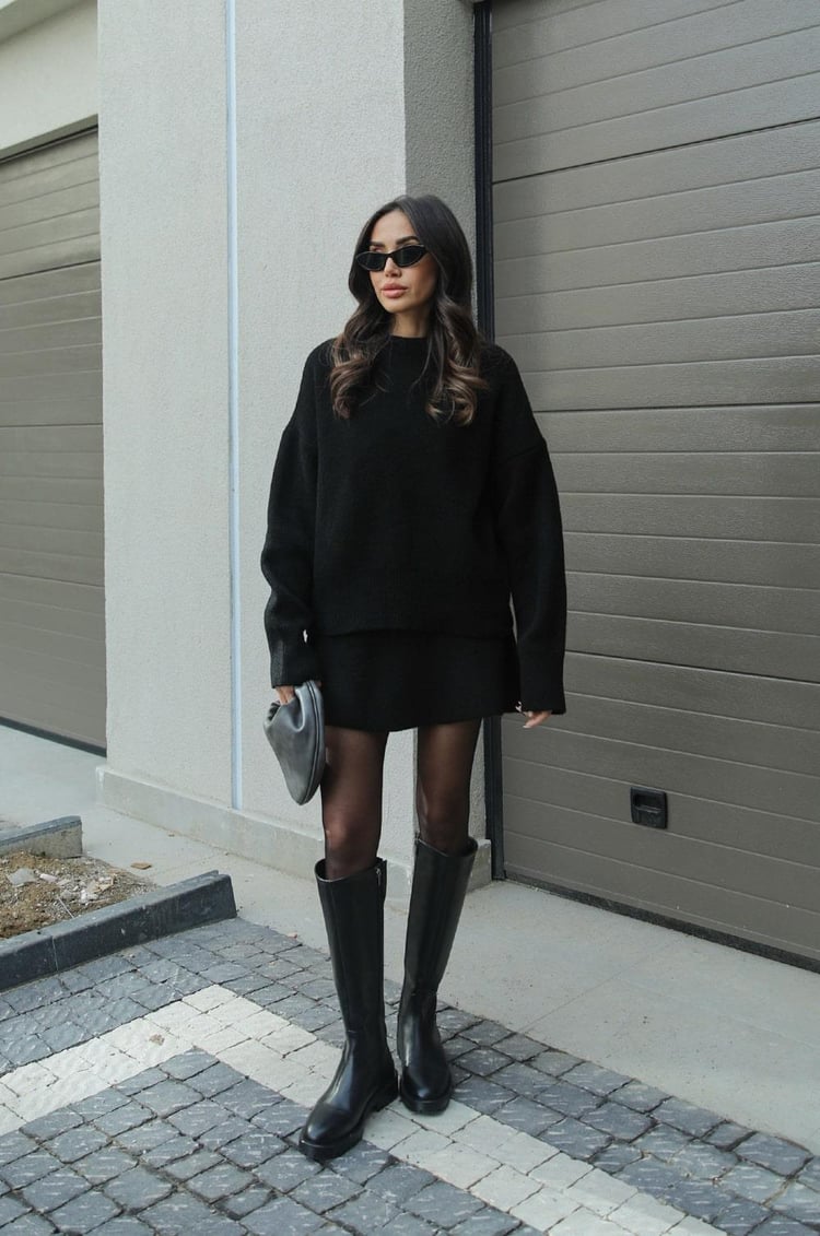 Gebreide set met Top en Rok